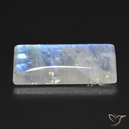 Rainbow Moonstone Gemstone in 24.2 x 9.8 mm Size for Sale, Rainbow Moonstone Stone in Bluish White Color