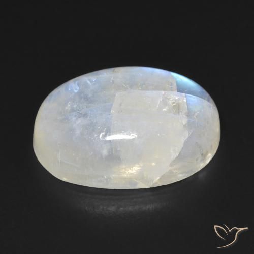 Rainbow Moonstone Gemstone in 16.9 x 11.8 mm Size for Sale, Rainbow Moonstone Stone in Bluish White Color
