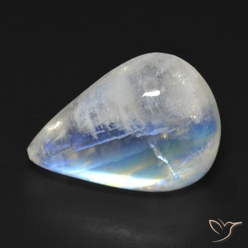 14.55 ct Pear Rainbow Moonstone, 20.2 x 14.5 mm From the United States, Photo A