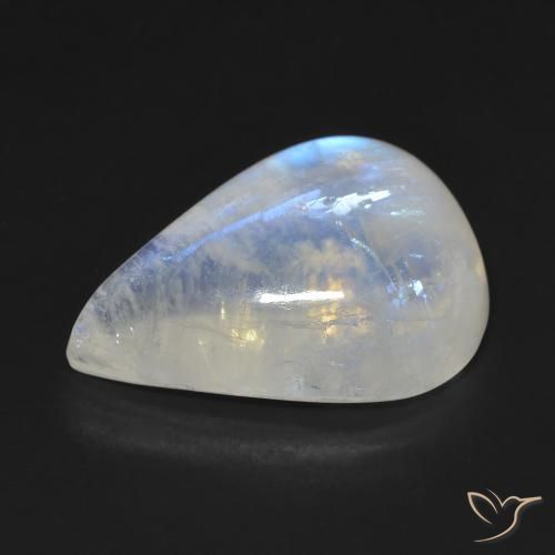 Rainbow Moonstone Gemstone in 20 x 15 mm (calibrated) Size for Sale, Rainbow Moonstone Stone in Bluish White Color
