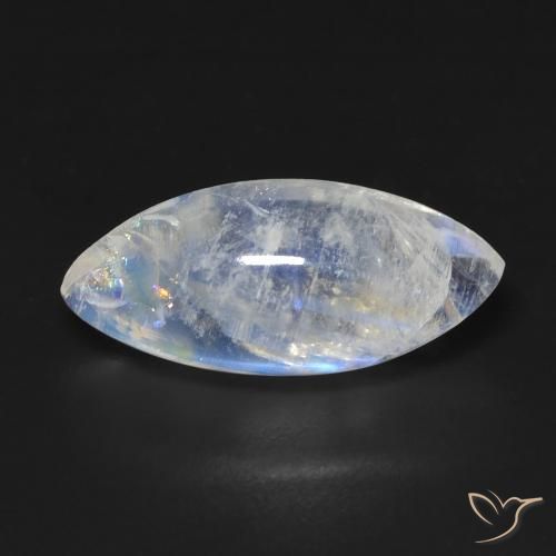 7.19ct Natural Bluish White Rainbow Moonstone, Marquise, Transparent