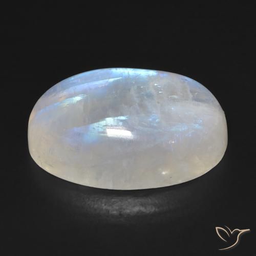 Rainbow Moonstone Gemstone in 19.5 x 12 mm Size for Sale, Rainbow Moonstone Stone in Bluish White Color