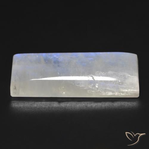 Rainbow Moonstone Gemstone in 32.1 x 11.4 mm Size for Sale, Rainbow Moonstone Stone in Bluish White Color