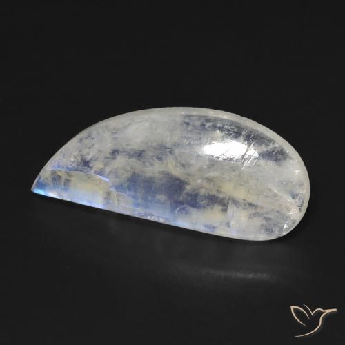 7.16 ct White Rainbow Moonstone Stone, Natural Rainbow Moonstone in Fancy Cabochon Shape for Sale