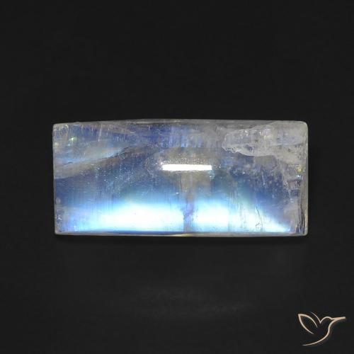 5.90ct Natural Bluish White Rainbow Moonstone, Baguette, Transparent