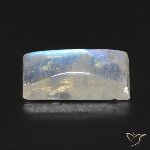 Rainbow Moonstone Gemstone in 15.6 x 7.2 mm Size for Sale, Rainbow Moonstone Stone in Bluish White Color