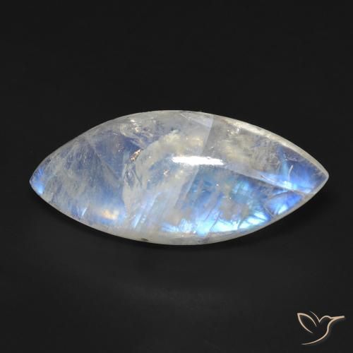 12.95ct Natural Bluish White Rainbow Moonstone, Marquise, Transparent, Photo A