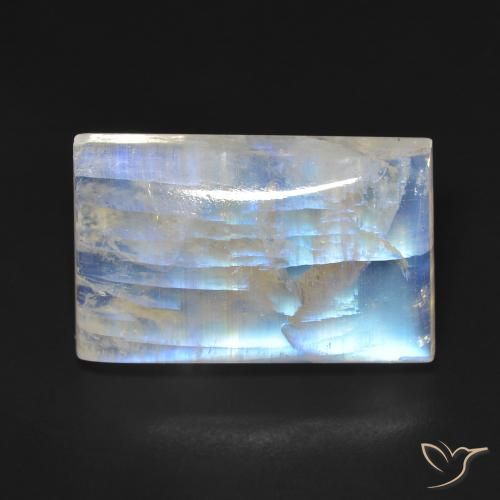 17.69ct Natural Bluish White Rainbow Moonstone, Baguette, Transparent