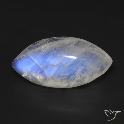 10.53ct Natural Bluish White Rainbow Moonstone, Marquise, Transparent
