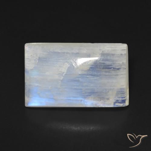 10.02ct Natural Bluish White Rainbow Moonstone, Baguette, Transparent