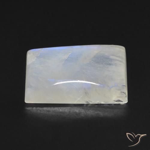 Rainbow Moonstone Gemstone in 17.5 x 10.9 mm Size for Sale, Rainbow Moonstone Stone in Bluish White Color