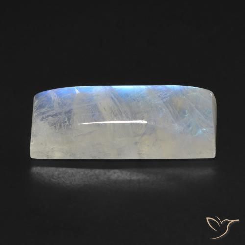 Rainbow Moonstone Gemstone in 20.9 x 8.5 mm Size for Sale, Rainbow Moonstone Stone in Bluish White Color