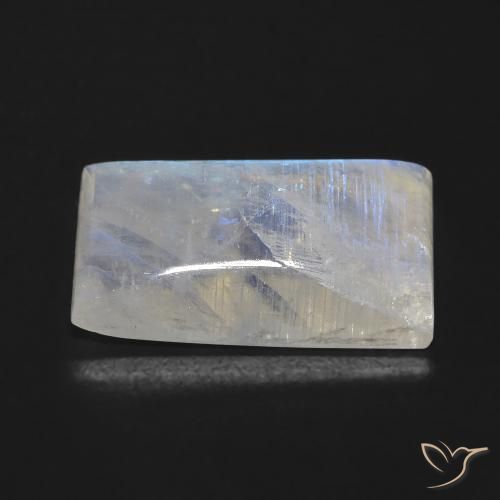 Rainbow Moonstone Gemstone in 19 x 10.8 mm Size for Sale, Rainbow Moonstone Stone in Bluish White Color