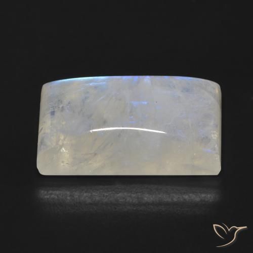 Rainbow Moonstone Gemstone in 19.5 x 10.7 mm Size for Sale, Rainbow Moonstone Stone in Bluish White Color