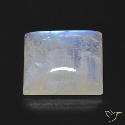 Rainbow Moonstone Gemstone in 15 x 13.4 mm Size for Sale, Rainbow Moonstone Stone in Bluish White Color