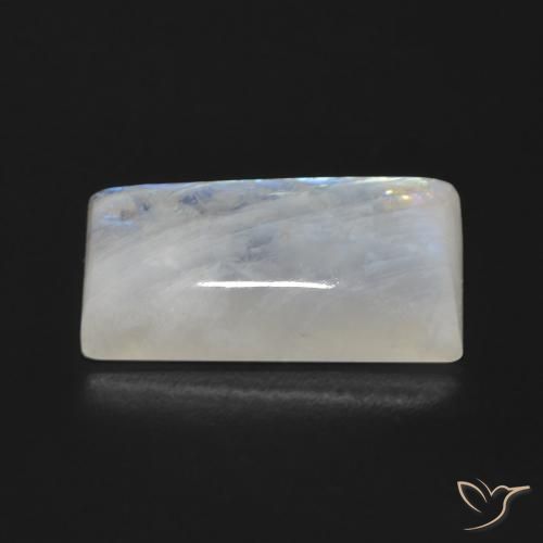 Rainbow Moonstone Gemstone in 18.3 x 9.3 mm Size for Sale, Rainbow Moonstone Stone in Bluish White Color