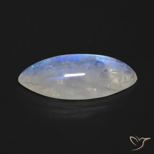 Rainbow Moonstone Gemstone in 22.2 x 9.3 mm Size for Sale, Rainbow Moonstone Stone in Bluish White Color