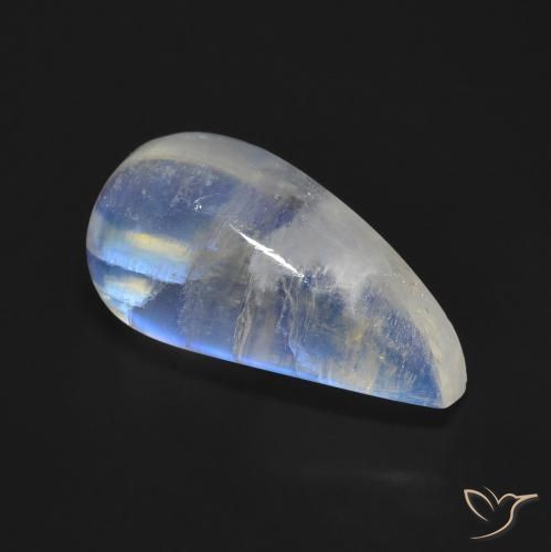 10.59 ct White Rainbow Moonstone Stone, Natural Rainbow Moonstone in Fancy Cabochon Shape for Sale