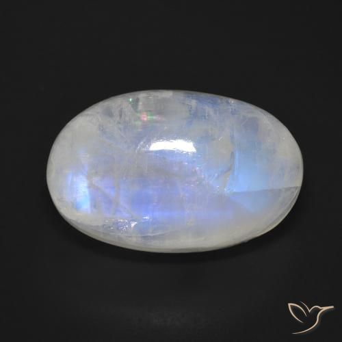 19.49ct Natural Bluish White Rainbow Moonstone, Oval, Opaque