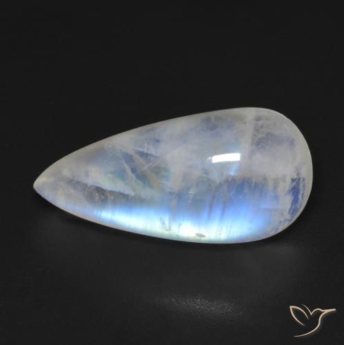 8.48ct Natural Bluish White Rainbow Moonstone, Pear Shape, Transparent