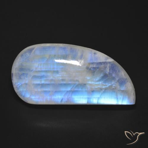 Pierre de lune arc-en-ciel fantaisie de 30,49 ct, 30,4 x 14,7 mm des États-Unis, Photo A