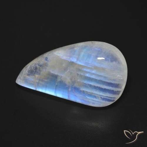 22.52 ct White Rainbow Moonstone Stone, Natural Rainbow Moonstone in Fancy Cabochon Shape for Sale