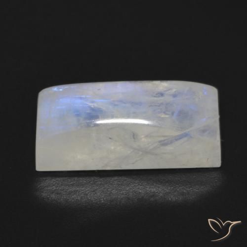 Rainbow Moonstone Gemstone in 16.5 x 7.1 mm Size for Sale, Rainbow Moonstone Stone in Bluish White Color