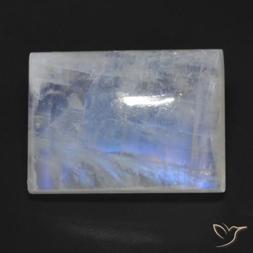 13.18ct Natural Bluish White Rainbow Moonstone, Baguette, Transparent