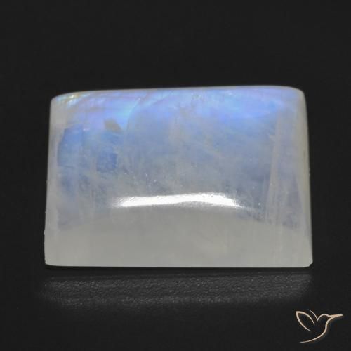 Rainbow Moonstone Gemstone in 16 x 12 mm (calibrated) Size for Sale, Rainbow Moonstone Stone in Bluish White Color