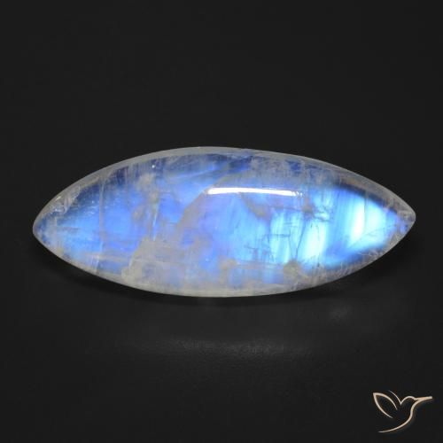 17.01ct Natural Bluish White Rainbow Moonstone, Marquise, Transparent