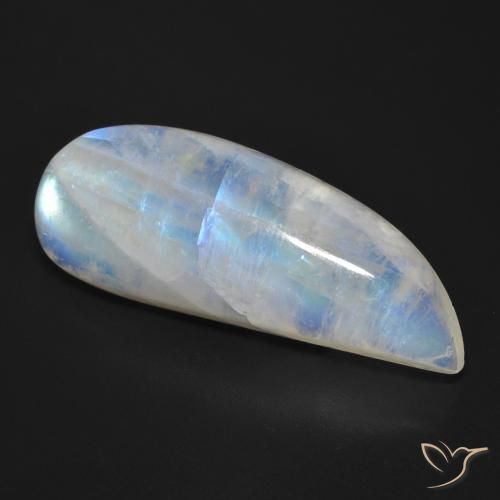 25.87 ct White Rainbow Moonstone Stone, Natural Rainbow Moonstone in Fancy Cabochon Shape for Sale