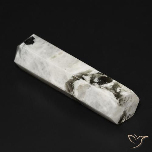 49.65 ct White Rainbow Moonstone Stone, Natural Rainbow Moonstone in Pencil Cut Shape for Sale