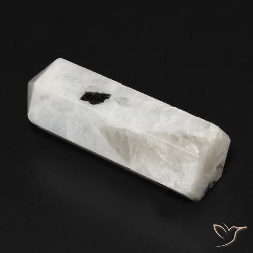 21.23 ct White Rainbow Moonstone Stone, Natural Rainbow Moonstone in Pencil Cut Shape for Sale