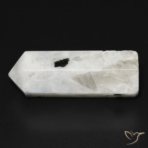 Rainbow Moonstone Gemstone in 26.6 x 10.4 mm Size for Sale, Rainbow Moonstone Stone in White with Black Color