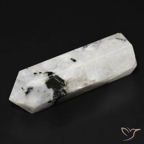 43.87ct Natural White with Black Rainbow Moonstone, Fancy, Opaque