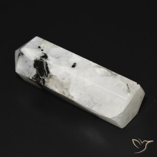43.87 ct White Rainbow Moonstone Stone, Natural Rainbow Moonstone in Pencil Cut Shape for Sale