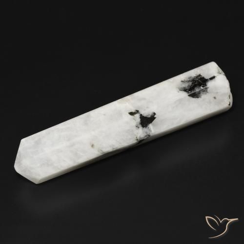 41.23ct Natural White with Black Rainbow Moonstone, Fancy, Opaque