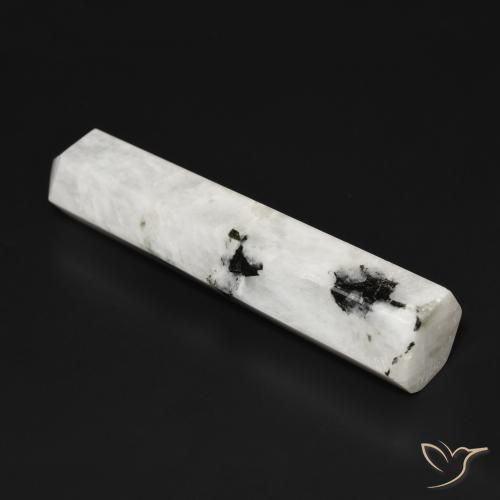 41.23 ct White Rainbow Moonstone Stone, Natural Rainbow Moonstone in Pencil Cut Shape for Sale