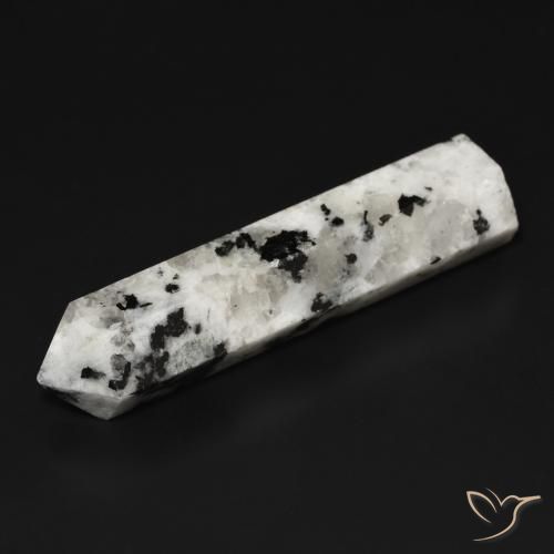 34.49ct Natural White with Black Rainbow Moonstone, Fancy, Opaque