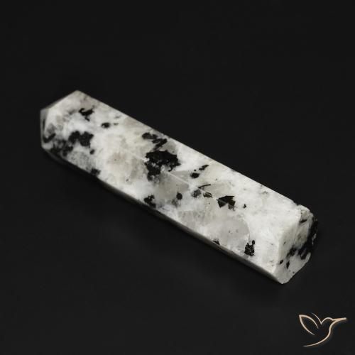 34.49 ct White Rainbow Moonstone Stone, Natural Rainbow Moonstone in Pencil Cut Shape for Sale