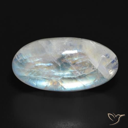 26.98ct Natural Bluish White Rainbow Moonstone, Oval, Translucent