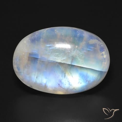 33.97ct Natural Bluish White Rainbow Moonstone, Oval, Translucent