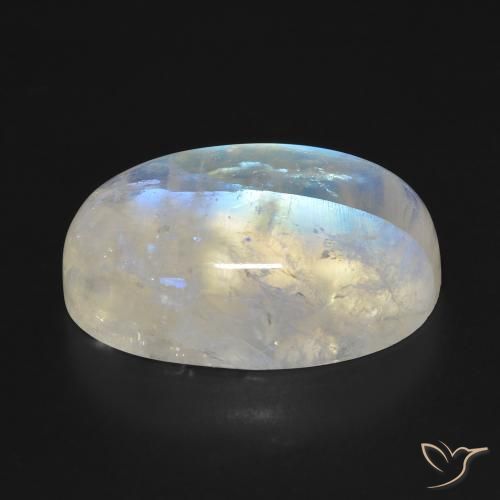 Rainbow Moonstone Gemstone in 25 x 18 mm (calibrated) Size for Sale, Rainbow Moonstone Stone in Bluish White Color