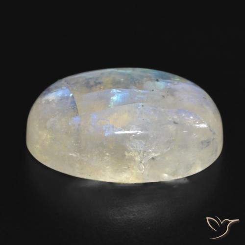 Rainbow Moonstone Gemstone in 21.2 x 14.1 mm Size for Sale, Rainbow Moonstone Stone in Bluish White Color