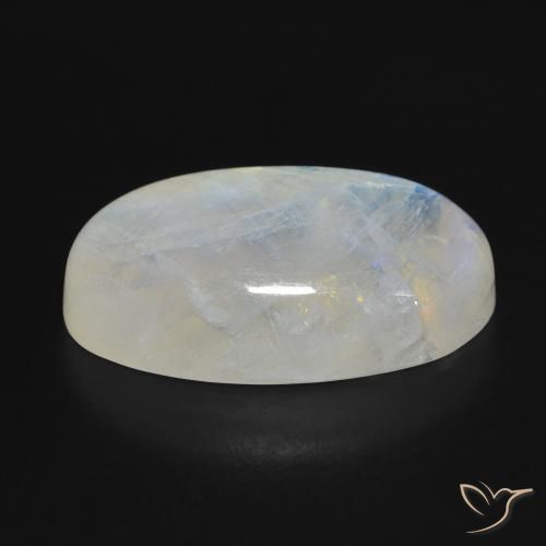 Rainbow Moonstone Gemstone in 22.2 x 13.1 mm Size for Sale, Rainbow Moonstone Stone in Bluish White Color