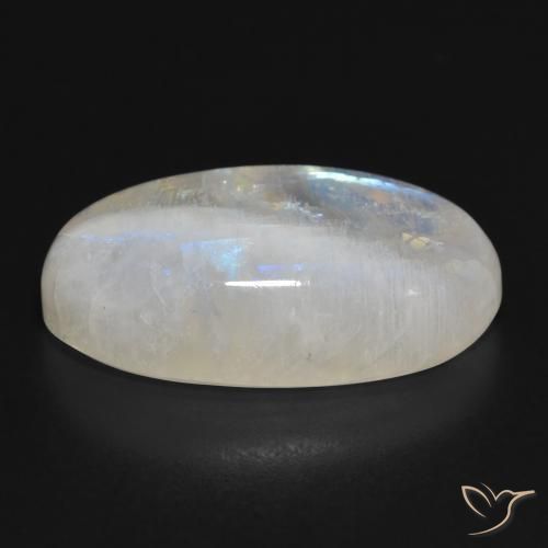 Rainbow Moonstone Gemstone in 28.3 x 15.9 mm Size for Sale, Rainbow Moonstone Stone in Bluish White Color