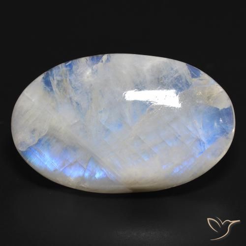 46.73ct Natural Bluish White Rainbow Moonstone, Oval, Translucent