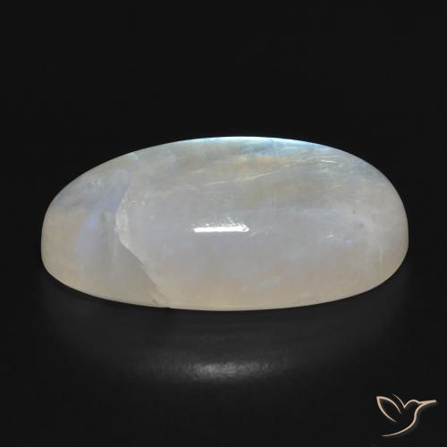 Rainbow Moonstone Gemstone in 23.8 x 12.8 mm Size for Sale, Rainbow Moonstone Stone in Bluish White Color