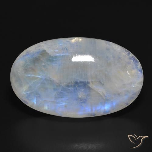 33.87 ct Oval Rainbow Moonstone, 30 x 18.1 mm From the United States, Photo A