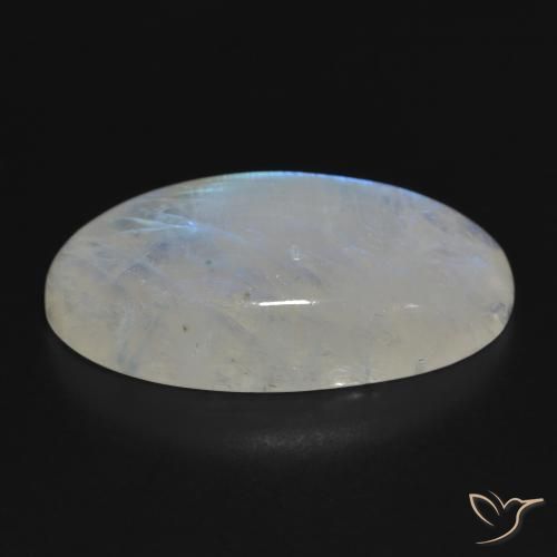 Rainbow Moonstone Gemstone in 30 x 18.1 mm Size for Sale, Rainbow Moonstone Stone in Bluish White Color